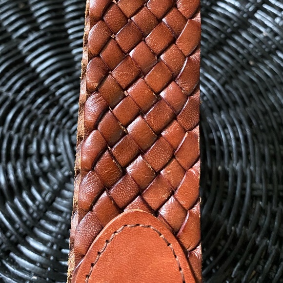 Talbots 100% Genuine Leather Brown Woven Belt Size S (39”) - Picture 5 of 14